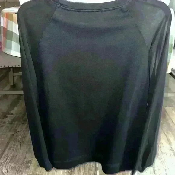 VINCE Camuto Black Sweatshirt With Sheer Long Sleeves Large - Picture 2 of 3